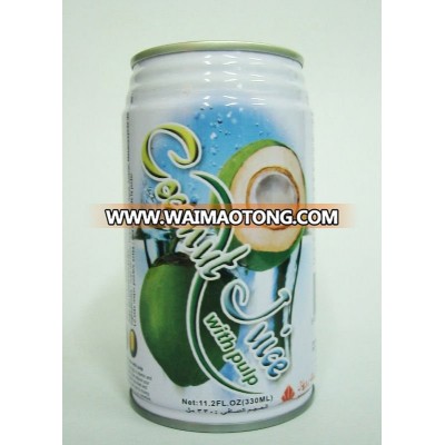 Canned coconut juice with pulp